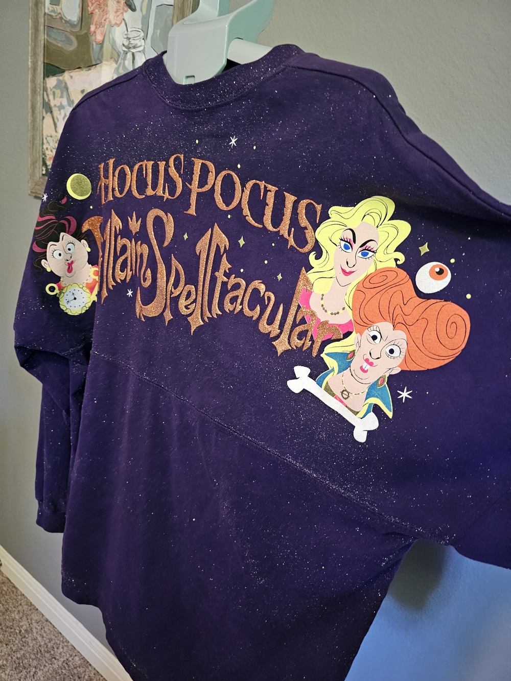 Disney Hocus Pocus Villain Spelltacular 2019 Purple Glitter Sweatshirt - Picture 4 of 7